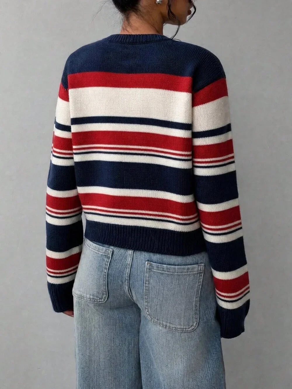 Multicolor Casual Women's Loose Short Knit Cardigan